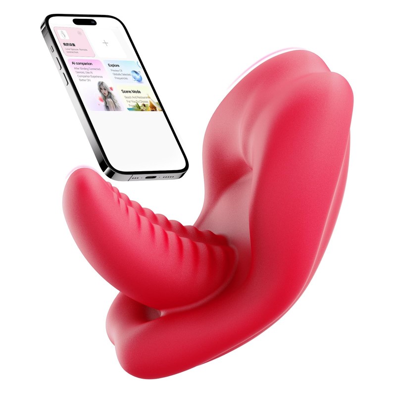 APP Remote Control Wearable Panty Vibrator Tongue Toy for 77*40*54mm, Rose