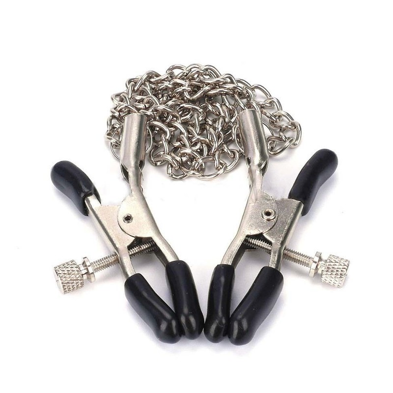 Men&Women&rsquo;s Adjustable Breast Nipple Clamp Clips Torture Bondage Sex Toy 2-head