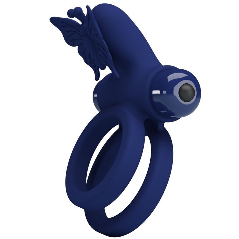 Pretty Love Jamele - Blue Butterfly Vibrating Phallic Double Ring gallery
