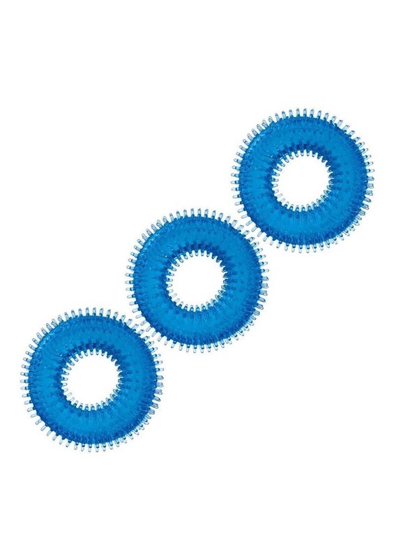 Blue Line Ultra-Slim Stretch Cock Rings (3 Pack) - Blue gallery