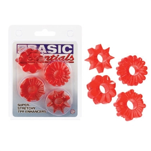 Cal Exotics Basic Essentials Super-Stretchy TPR Enhancers – Penis Cock Rings