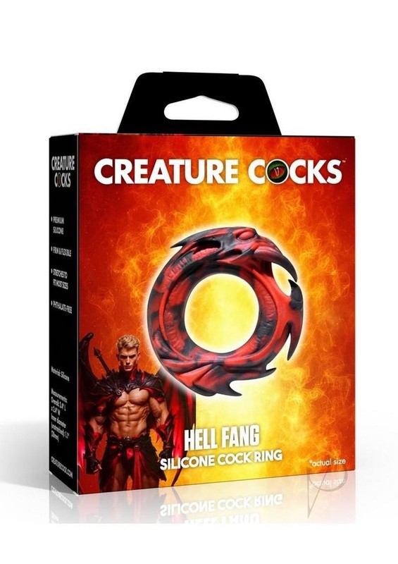 Creature Cock Hell Fang Silicone Cock Ring – Red/Black