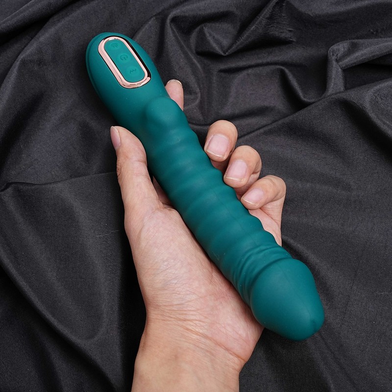 9.45" Long Heating Vibrating Dildo Anal Plug Massager/Inflatable Sex Pillows US gallery