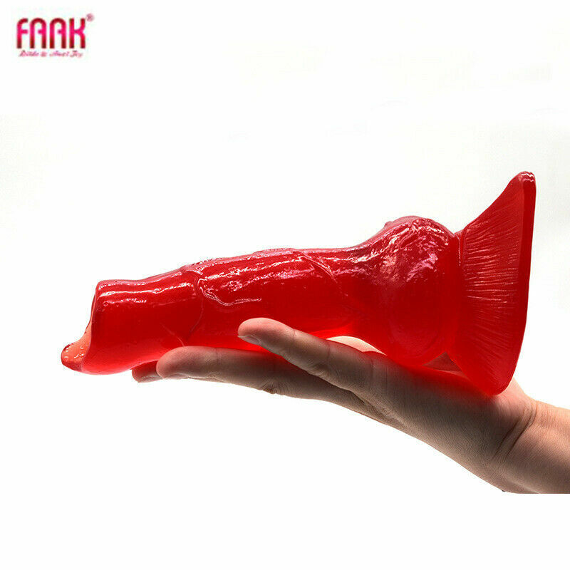 Women Masturbator Sex Toys Transparent Wine Red Penis Anal Stimulate Erotic Toys