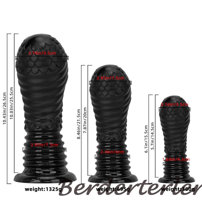 Black PVC Giant Dildo Butt Plug Fisting Gay Sex Toys Big Dick BDSM For Women gallery