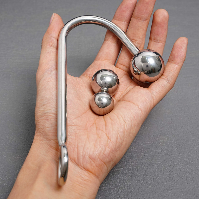 Detachable Stainless-Steel-Anal-Butt-Plug-BALL-Hook-Metal-Anus-Dildo Sex-Toy SM
