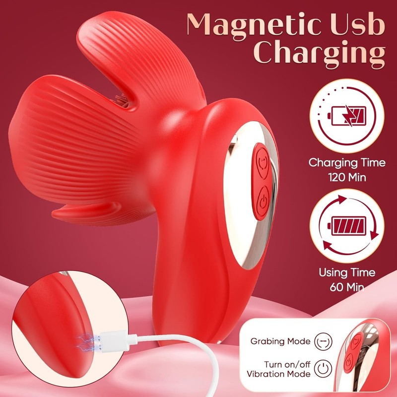 Nipple Toys Nipple Vibrator, Rose Sex Toy with 10 Vibration and 10 Grabbing Mode gallery
