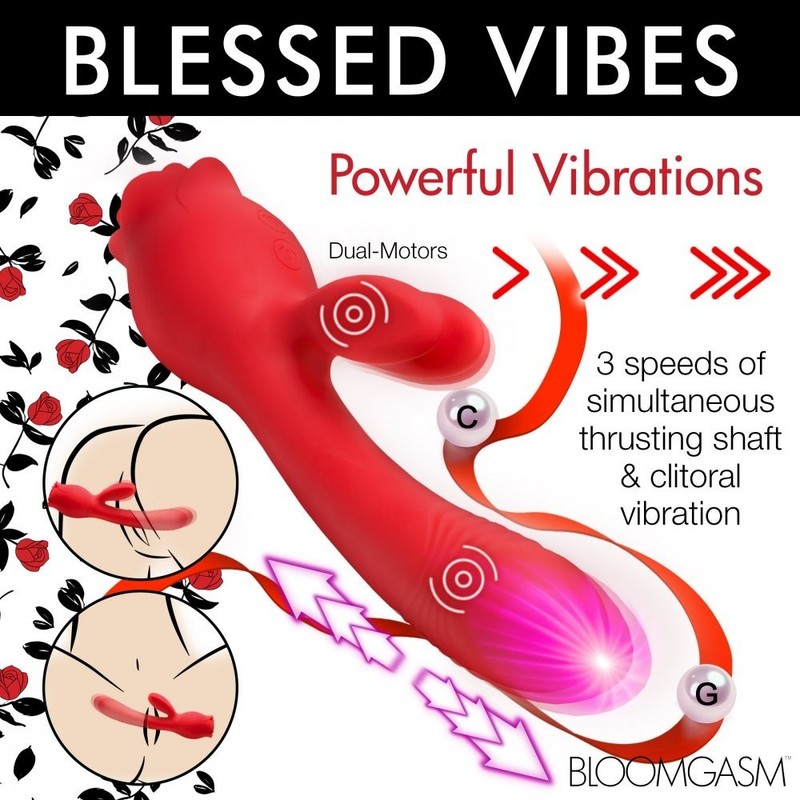 Blooming Bunny Sucking and Thrusting Silicone Rabbit Vibrator gallery
