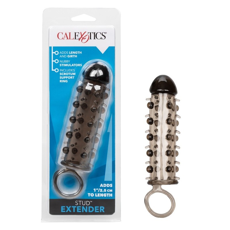 Cal Exotics Stud Extender w Support Ring Smoke - Penis Enhancer Cock Sleeve