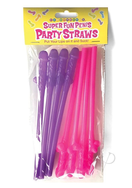 Super Fun Penis Party Straws (8 per Pack) – Pink/Purple