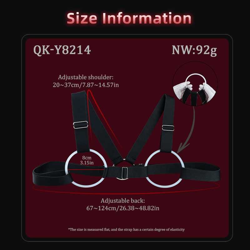 Women Sexual Lingerie Adjustable Straps Breast Restraint Rings BDSM Sex Toy QKKQ gallery