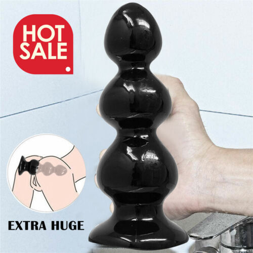 Black Pull Bead Anal Plug Silicone Tape Suction Cup Dildo Unisex Sex Toys USA gallery