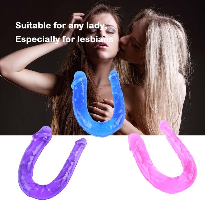 Double Ended Dildo Sex Toys Realistic Penis Anal Plug Jelly Dong Adult Couple gallery