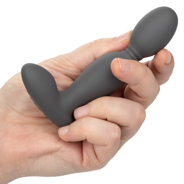Eclipse Rechargeable Silicone Rotator Probe Vibrating Anal butt plug Toy Grey gallery