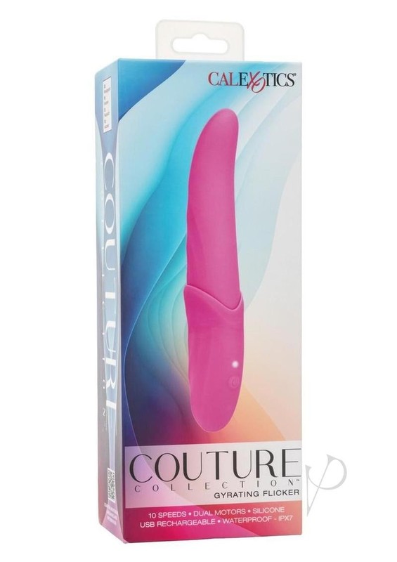 Couture Collection Gyrating Flicker Rechargeable Silicone Vibrator – Pink