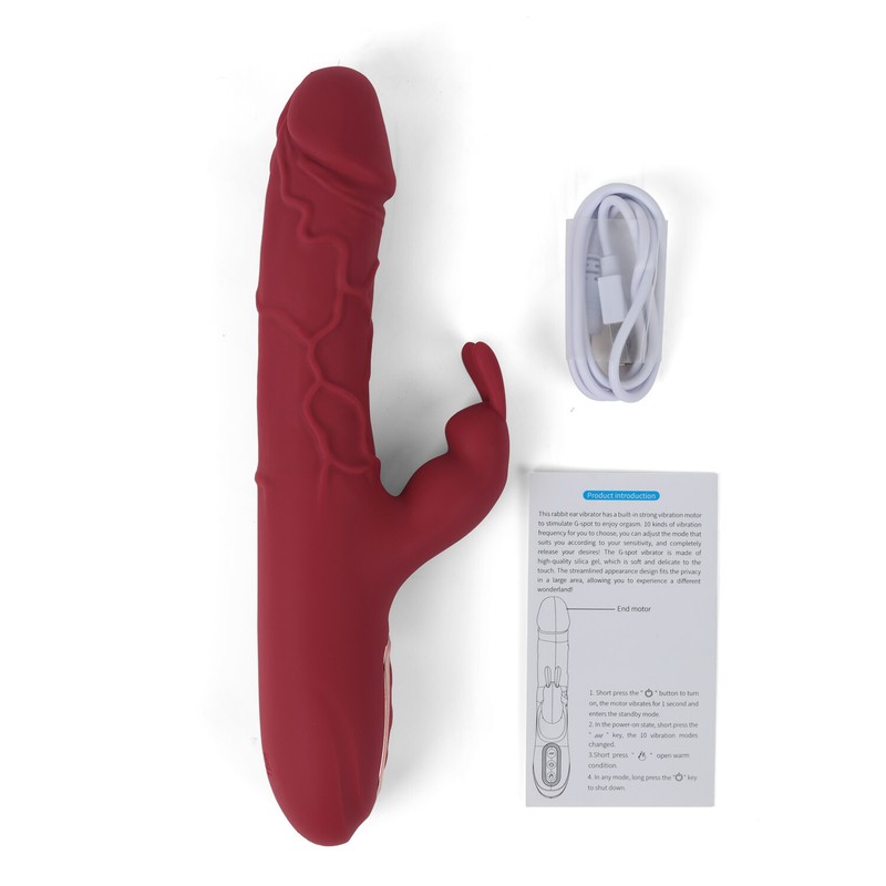 G Spot Rabbit Vibrator with Heating Function and Bunny Ears Dildo Women Sex Toy gallery