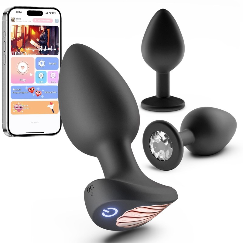 Anal Plug Vibrator Set, 3PCS Silicone Anal Plugs with App Control, 10 Vibrati…