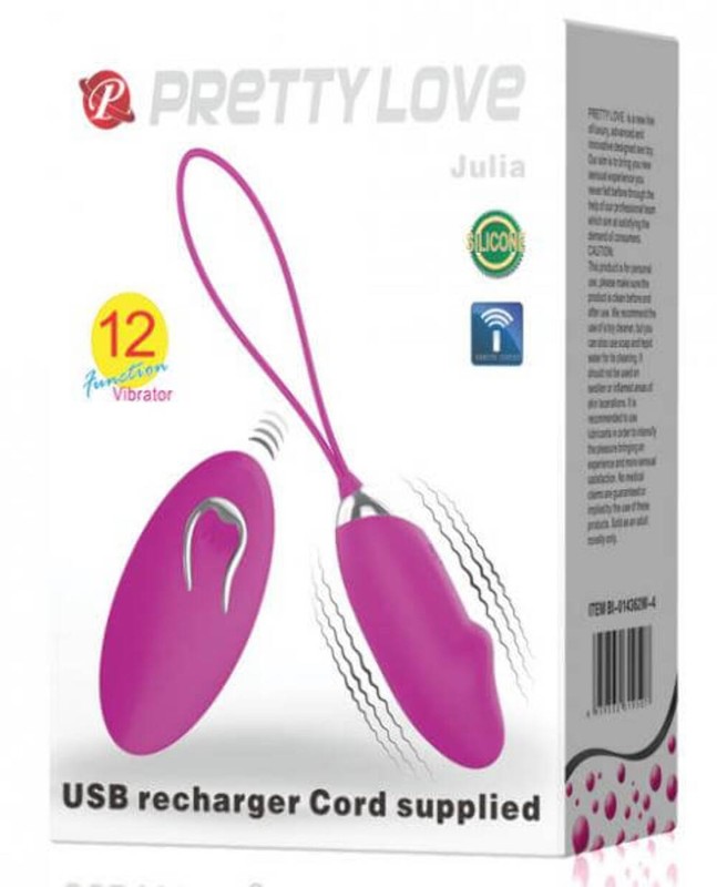 Rechargeable Silicone Bullet Vibrator 12 Functions Pretty Love Julia Purple gallery