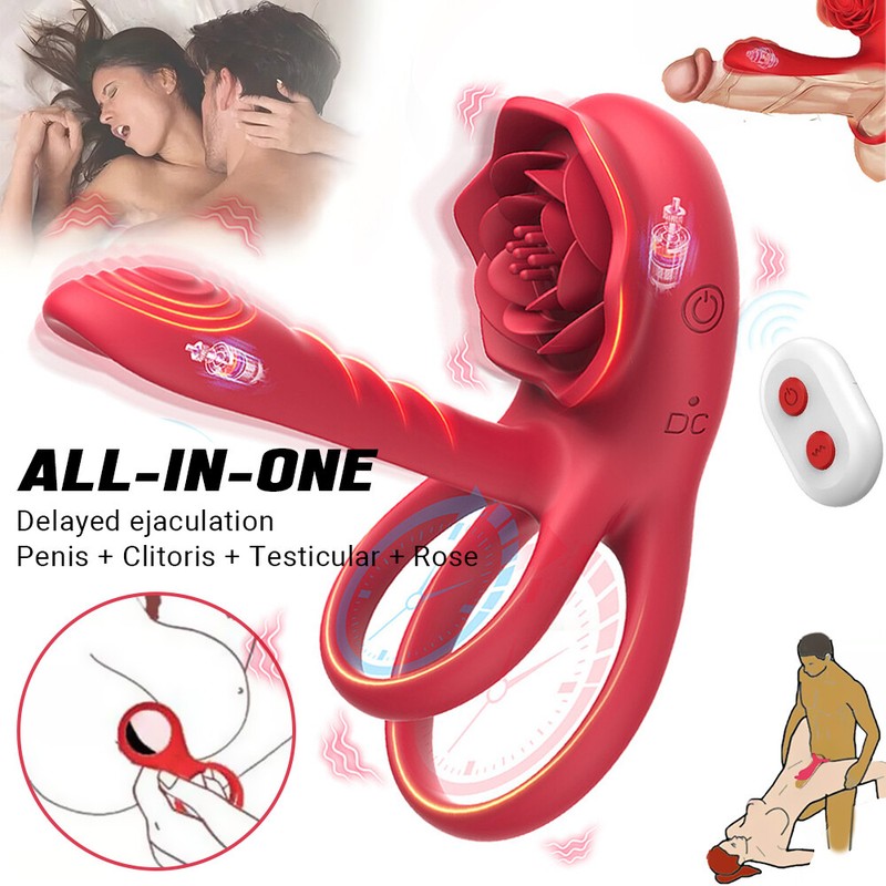 Penis Cock Ring Vibrator G-spot Dildo Massager Sex Toys For Women Men Adult USA gallery