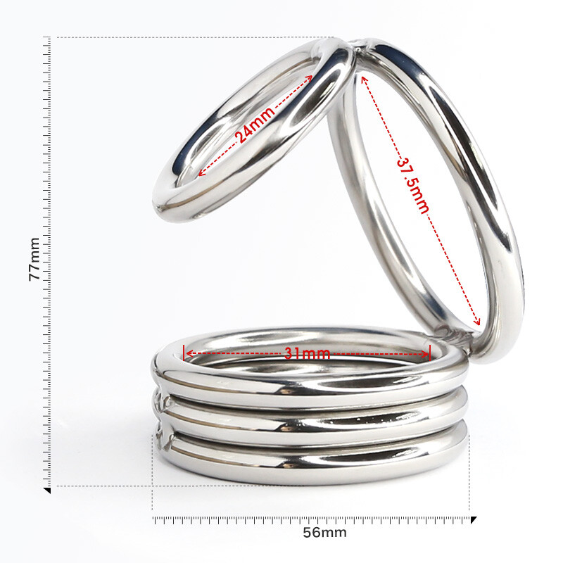 COBRA Penis RING & BALL STRETCHER Stainless Steel Penis Testicles Ring BDSM CBT