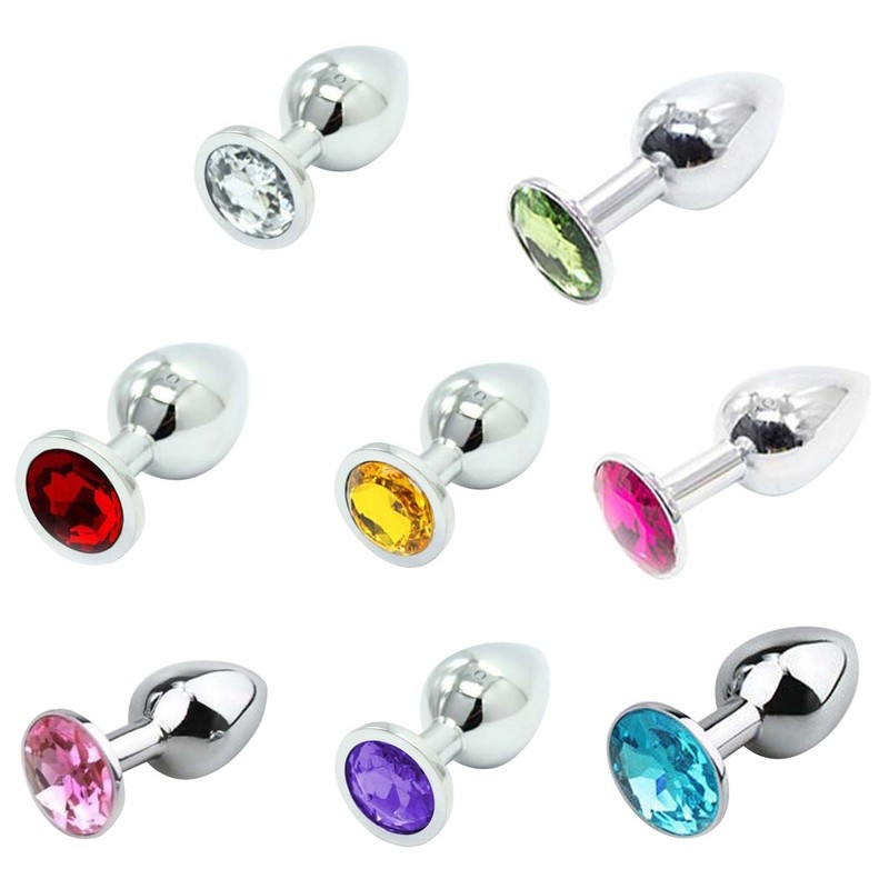 Stainless Steel Plug Anal Butt Dildo Adult Sex Toys Bulb Stopper Jeweled L Size
