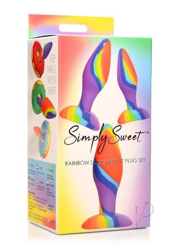 Simply Sweet Rainbow Silicone Butt Plug Set (3 Piece) – Multicolor