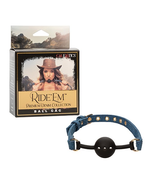 Ride &lsquo;Em Premium Denim Collection Ball Gag