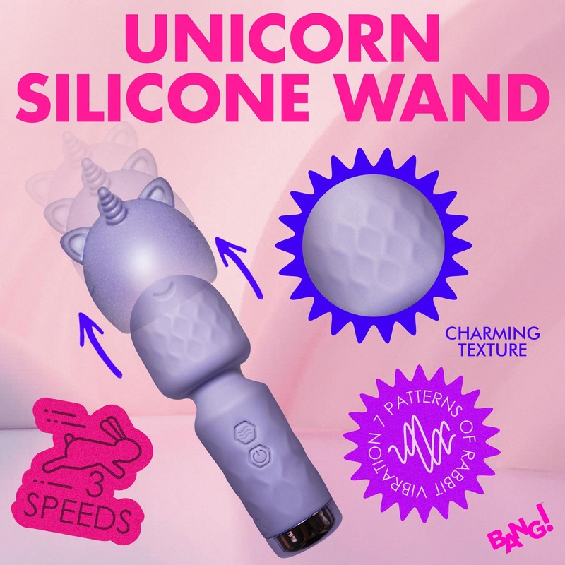 Bang! Unicorn Silicone Wand for Beginners, Women & Couples. Cute and Whimsical. gallery