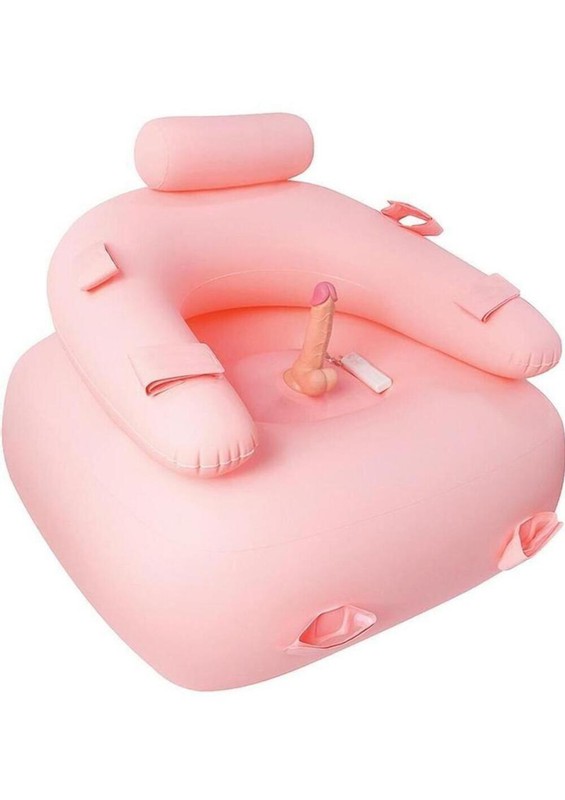 Get Down On It Inflatable Cushion with Wire Controller Vibrating Silicone Dildo