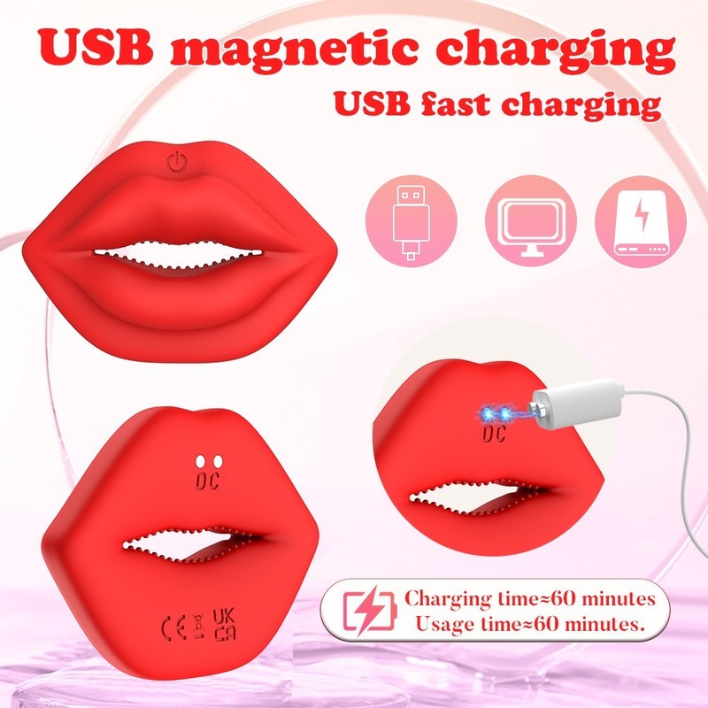 App-Controlled Vibrating Nipple Clamps Lip Design Breast Stimulator Couples Toy gallery