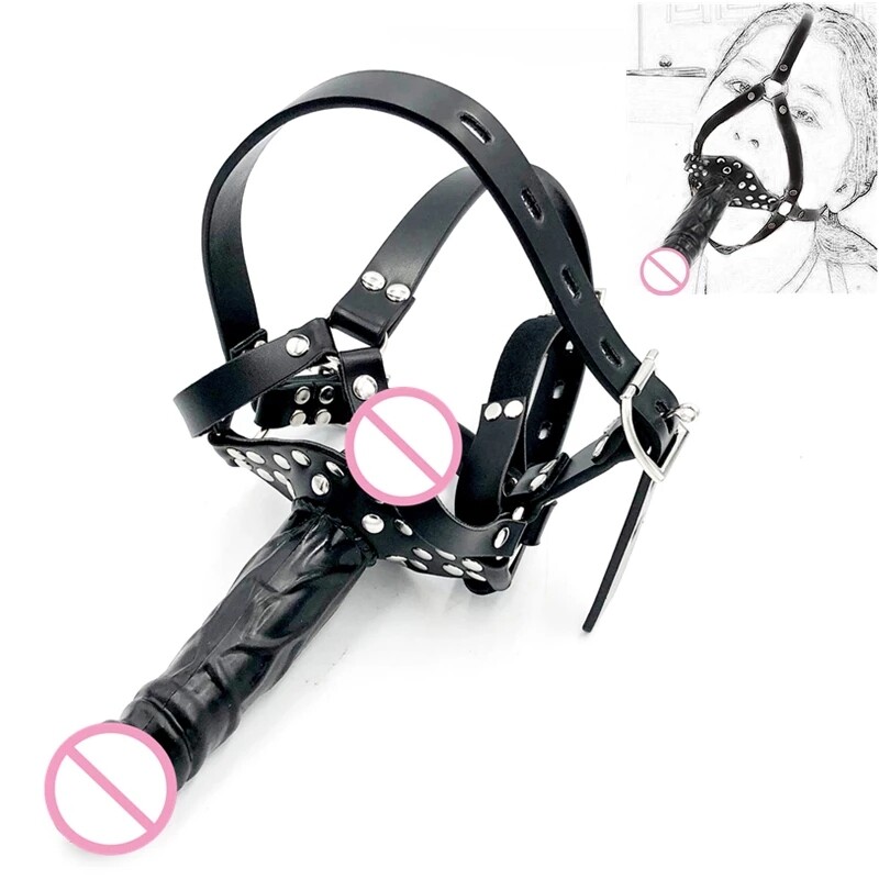 Adjustable Double-Ended Gags Open Mouth Belt Mouth Plugs Binding Harness Slaves