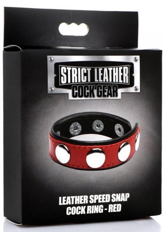 Cock Gear Leather Speed Snap Cock Ring – Red