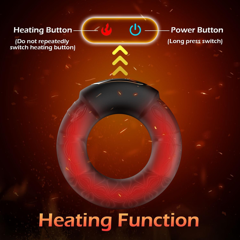 Luxonia Vibrating Cock Ring, 9 Vibrations with Heating Penis Ring Vibrator Sex T gallery