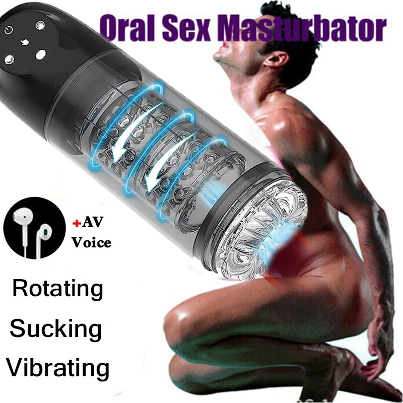 4in1 Male Masturbaters Cup Automatic Rotating Stroker Men Blowjob Sex Toy US