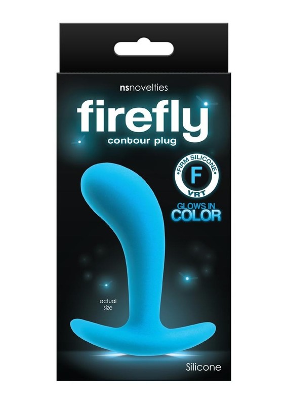 Firefly Contour Plug Silicone Butt Plug Glow In The Dark – Blue
