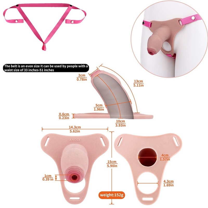 Silicone Realistic Chastity Cage Hollow Skin Touch Lock Device for Men with Belt