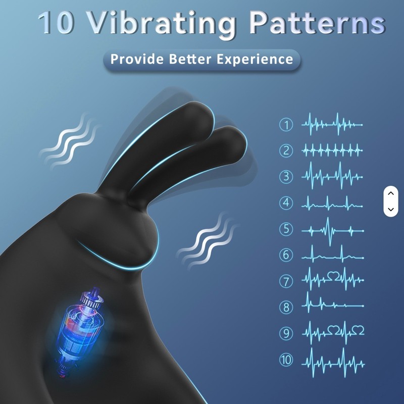 Remote Control Vibrating Cock Ring Rabbit Ears 10 Modes Waterproof Rechargeable gallery