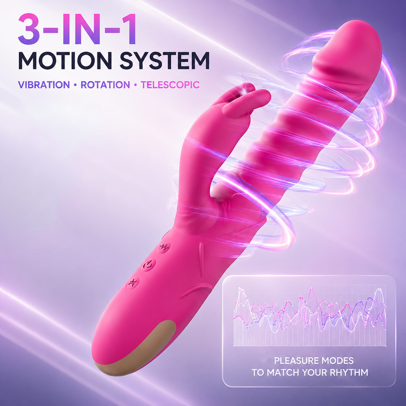 Rabbit Vibrator G-Spot Dildo Clitoris Massager Sex Toys For Women Rechargeable