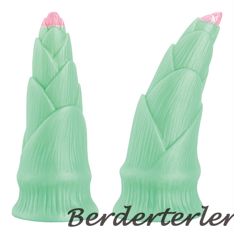 Green Bamboo Shoots Shape Dildo Masturbation with Suction Cup Anal Plug Sex Toy gallery