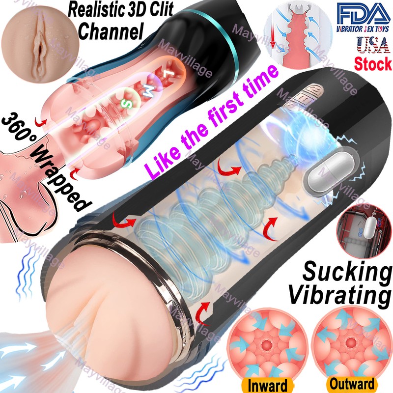 Male Masturbaters Automatic HandsFree Sucking Cup Vibrating Stroker Men Sex Toys