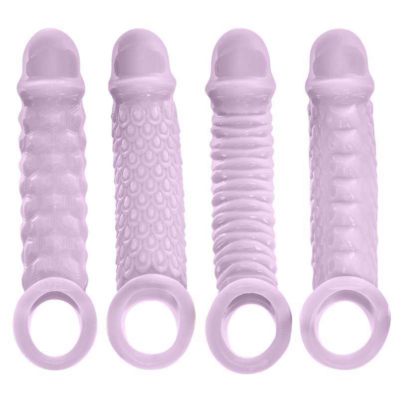 7.48"Realistic Penis Extender Extension Sleeve Set Cock Sheath Enlarger Enhancer gallery