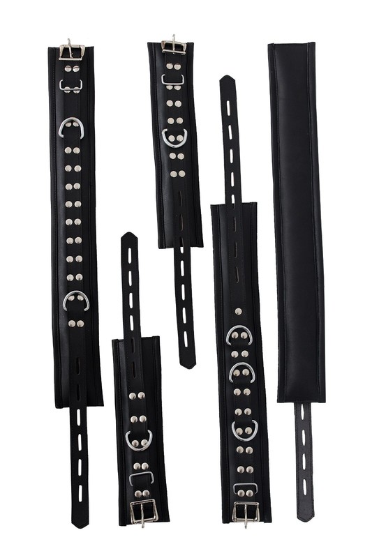 BDSM Wrist Cuffs, Ankle Cuffs Thigh Cuff & Collar Restraint Bondage 7 Pieces Set gallery