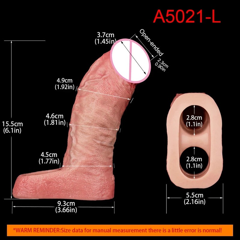 Realistic Penis Sleeve Silicone Lifelike Cock Ring Men S/M Sizes Reusable Condom gallery