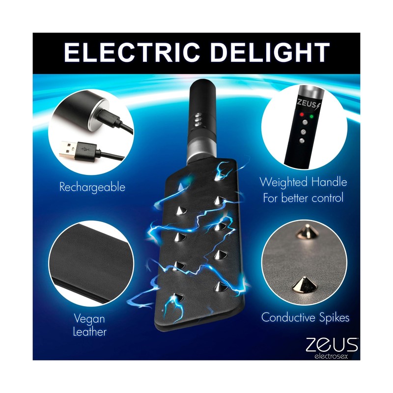 Zeus E-Stim Spiked Paddle for Men, Women & Couples. Double Sided Impact Play ... gallery