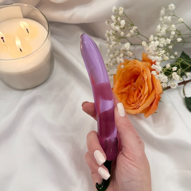 Glass Eggplant Dildo – Purple Artistic Glass Toy gallery
