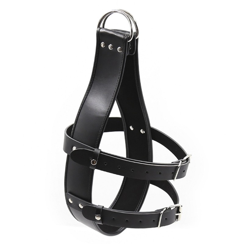 Pu Leather Suspension Swing Head Harness Hood Bondage BDSM Belt Straps gallery