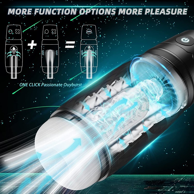 Automatic Male Masturbator,Adult Pussy Stroker Toy with 8 Vibrating Thrusting gallery