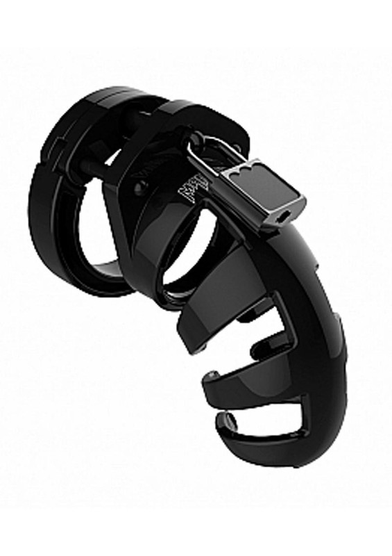 Man Cage Model 02 Chastity Cage with Lock 3.5in – Black