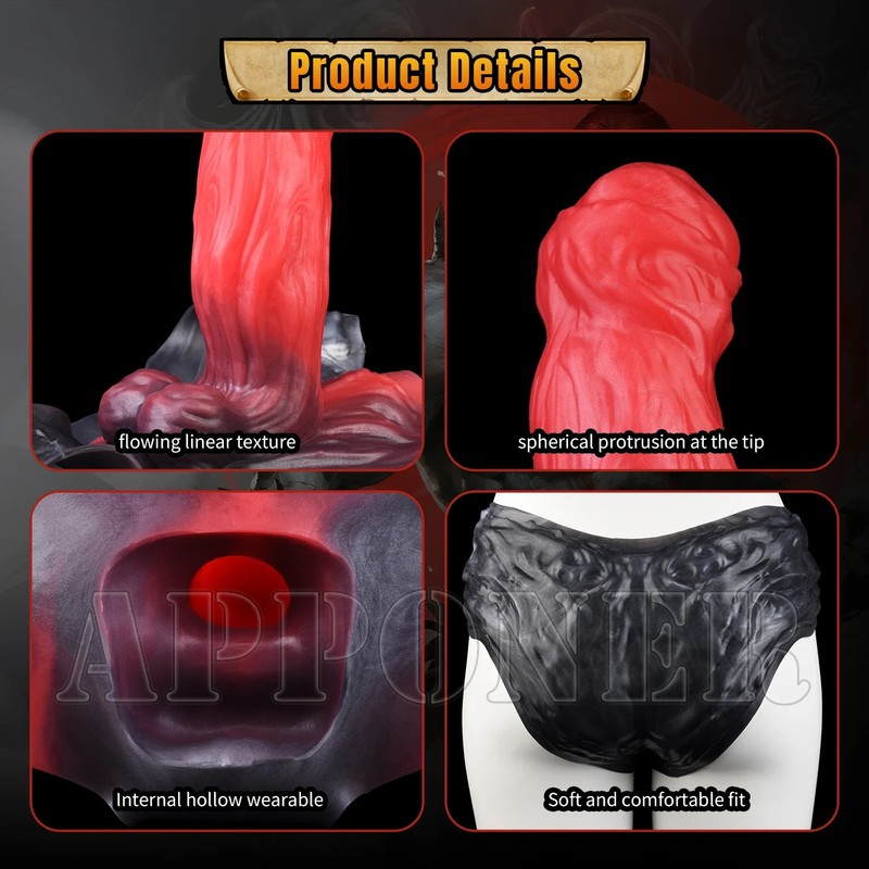 Silicone Strap on Dildo Panties 8.46" Hollow Penis Extender Sleeve Men Couples gallery