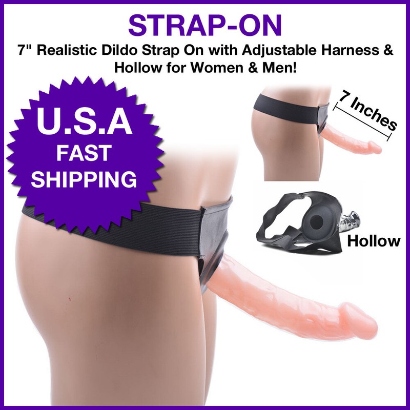 7&Prime; Hollow Strap-On Cock for Male Female Sex Toy Waterproof-Safe to use-Add Bump